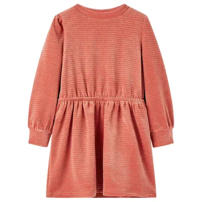 Rochie pentru copii cu mâneci lungi, roz mediu, 116