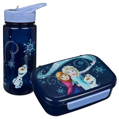 Set de sticlă și cutie de alimente Undercover Scooli - Frozen