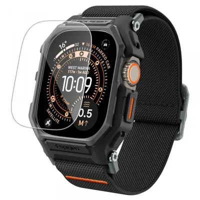 Husa Spigen Lite Fit Pro with Screen Protector pentru Apple Watch Ultra Series, Neagra Mata ACS11415