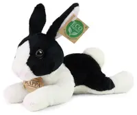 Jucărie de pluș Rappa Eco Friends - Iepuraș negru și alb, 22 cm