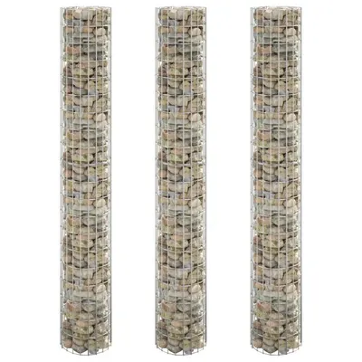 vidaXL Strat înălțat gabion 3 buc. Ø30x200 cm oțel galvanizat circular