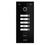 Videointerfon de exterior Electra VPH.05S03.ELBTL, 5 familii, montaj aparent, 4 fire, RFID, negru