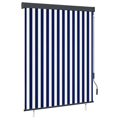 Gossi jaluzea tip rulou de exterior, albastru si alb, 140 x 250 cm