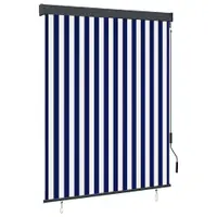 Gossi jaluzea tip rulou de exterior, albastru si alb, 140 x 250 cm
