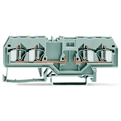 4-conductor carrier terminal block; for DIN-rail 35 x 15 and 35 x 7.5; 4 mm²; CAGE CLAMP®; 4,00 mm²; gray