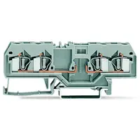 4-conductor carrier terminal block; for DIN-rail 35 x 15 and 35 x 7.5; 4 mm²; CAGE CLAMP®; 4,00 mm²; gray