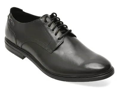 Pantofi eleganti CLARKS negri, BANBURY DERBY, din piele naturala