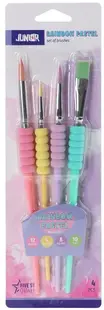 Set de perii din silicon Junior - Rainbow Pastel, 4 buc.