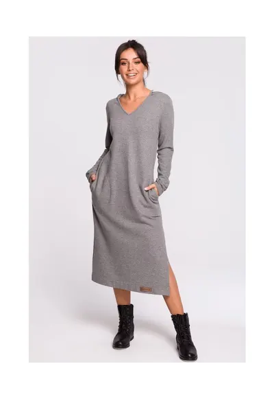 Rochie - Bumbac / Poliester - Alb - Gri
