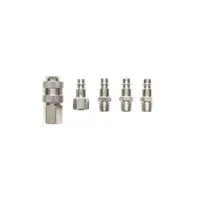 Set 5 cuple rapide 1/4 BSPT pentru furtunuri aer comprimat si scule pneumatice Crownman Cod: DISPN97