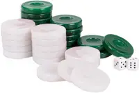 Dame de backgammon Modiano - Alb și verde