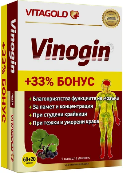 Vinogin, 60 + 20 capsule, Vitagold
