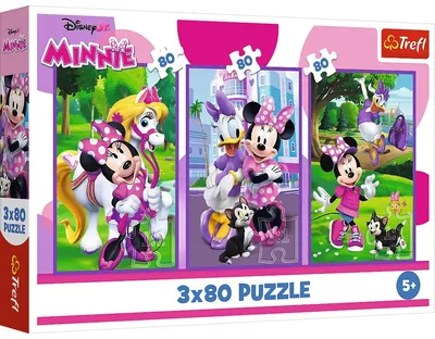 Puzzle pentru copii Trefl din 3 x 80 piese - Minnie Mouse și prietenii