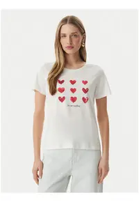Tricou dama - alb - croiala regular fit - bumbac-modal