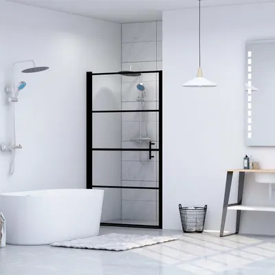 Gossi usa de dus, negru, 100 x 178 cm, sticla securizata
