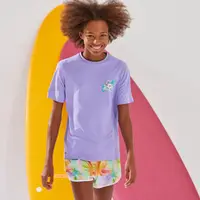 Tricou anti-UV surf 100 UPF50+, UV>95% Ibiscus Mov Copii