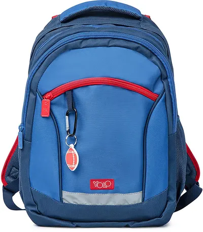 Ghiozdan școlar YOLO Color Block Blue - 2 în 1