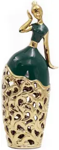Statuetă Morello - Lady Green & Gold, 31 х 10 х 7.5 cm