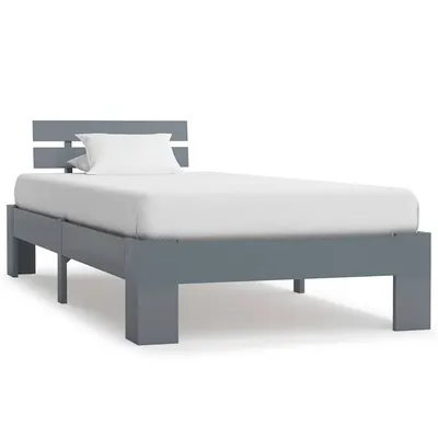 vidaXL Cadru de pat, gri, 90 x 200 cm, lemn masiv de pin