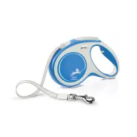 FLEXI Comfort, lesă bandă retractabilă câini, nylon, albastru, M(25kg, 5m)