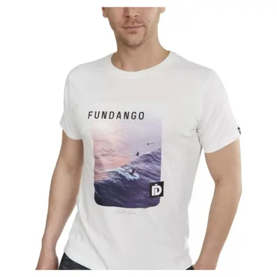 Tricou FUNDANGO Basic T Logo-8 T-shirt, Alb, Barbati