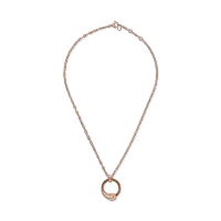 Lant cu pandantiv din aur roz cu diamante de 0.25ct