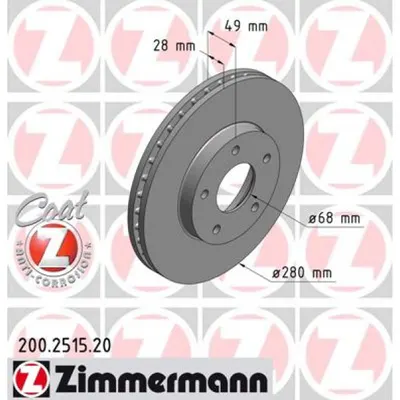 Disc frana ZIMMERMANN 200.2515.20