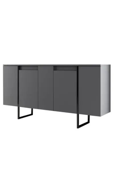 Comoda LUXE, antracit + negru, 160x35x80 cm