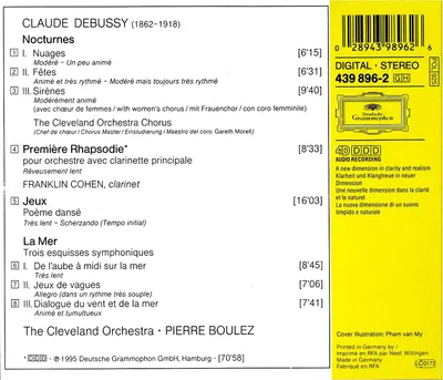 Debussy: La Mer / Nocturnes / Jeux / Rhapsodie Pour Clarinette Et Orchestre
