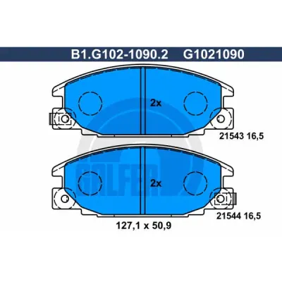 Set placute frana, frana disc GALFER B1.G102-1090.2