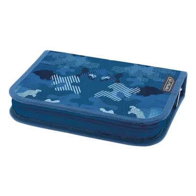 Penar echipat 1 fermoar, cu 1 clapa, 26 piese, Herlitz Blue Army