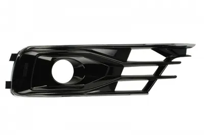 Grila bara fata stanga cu ornament cromat cu locas proiectoare, plastic, negru crom potrivit AUDI A6 C7 20115-2018