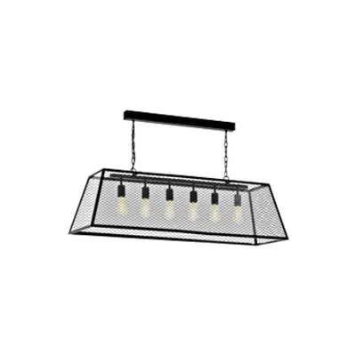Pendant luminaire Calanna 6x 60W black IP20