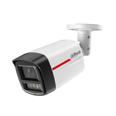 Camera supraveghere IP exterior Dahua WizColor IPC-HFW2449TL-S-LED-0280B-PRO-S1, 4 MP, 2.8 mm, lumina alba 50 m, microfon, slot card, detectie miscare, PoE, alb