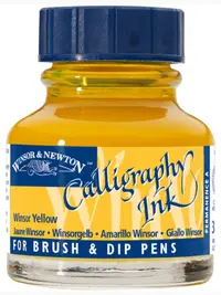 Cerneală de caligrafie Winsor & Newton - Galben, 30 ml