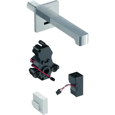 Baterie electronica de lavoar incastrata, alimentare retea, easy to clean, crom, Geberit Brenta