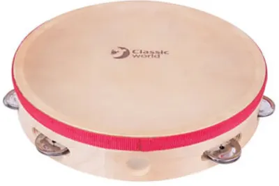 Tamburină din lemn pentru copii Classic World - 25 cm