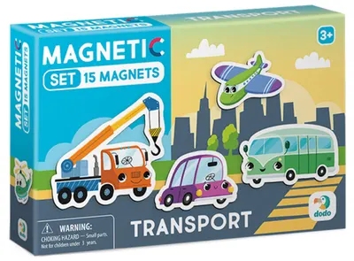 Joc magnetic Dodo - Transport, 15 piese