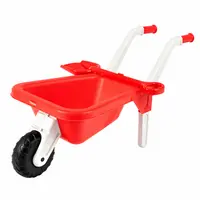 Roaba de jucarie pentru copii Doloni Red, cu manere ergonomice si lopata de lucru inclusa, dimensiune 87 x 50 x 38 cm
