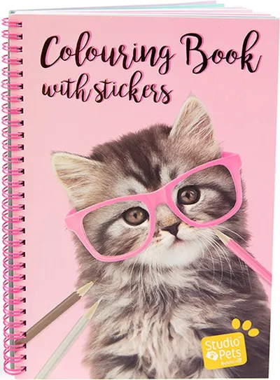Carte de colorat cu autocolante Studio Pets - A4, Kitty Paige