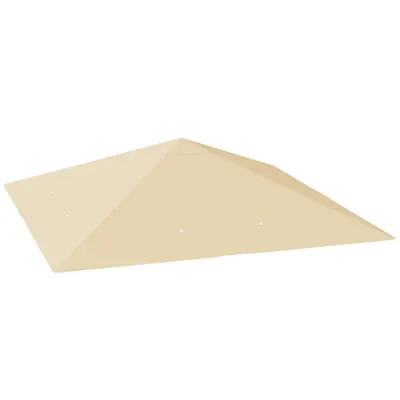 Outsunny Acoperiș de schimb pentru pavilion 3 x 3 m rezistent la apă acoperiș pavilion UPF30+ husă de schimb țesătură Oxford, 370 g/m², Bej | Aosom Romania