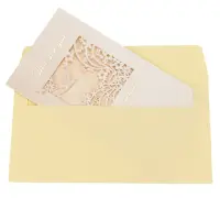 Felicitări cu fereastră model floral și plic - bej (set 10 buc) - Default Title