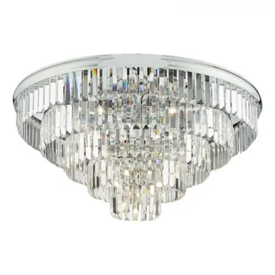 Lampa tavan Eulalia 12 Light Flush Polished Chrome Crystal
