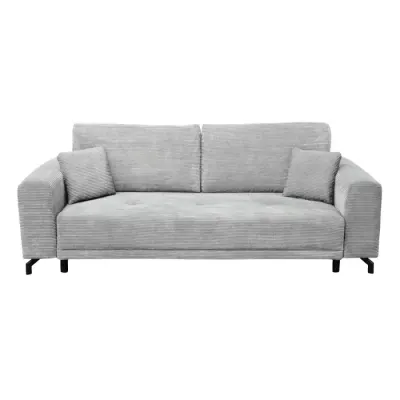 Canapea VEGA extensibila, 3 locuri, cu arcuri si lada depozitare, gri deschis, 237x110x73 cm
