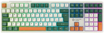 Tastatură mecanică Canyon - Shadder GKW-11, wireless, Linear, RGB, alb