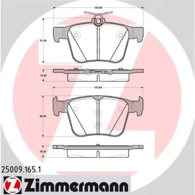 Set placute frana, frana disc ZIMMERMANN 25009.165.1