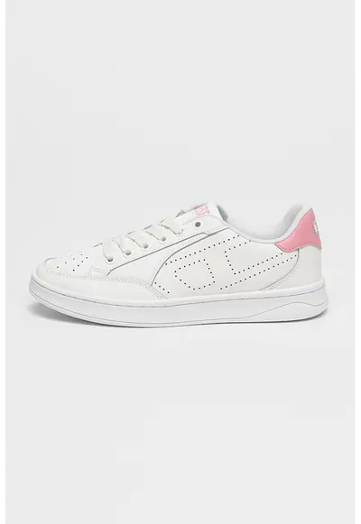 Pantofi sport din piele cu perforatii Dakota - Roz pastel/Alb murdar