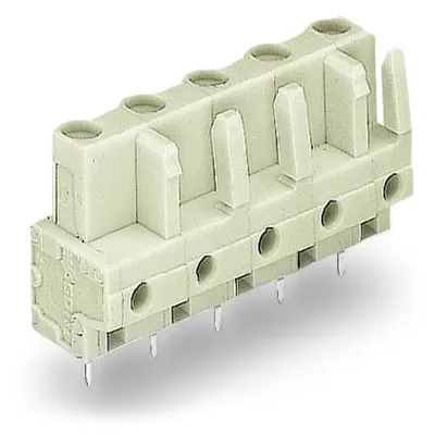 THT female header; 0.6 x 1.0 mm solder pin; straight; 100% protected against mismating; Pin spacing 7.5 mm; 10-pole; light gray