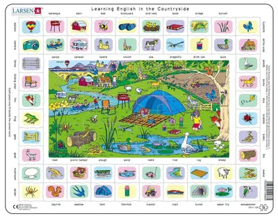 Puzzle educațional Larsen din 70 piese - În sat
