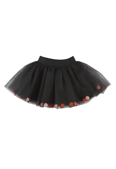 Fusta tutu din tull cu bulinute colorate - Good Day - Negru - pentru fetite - Negru